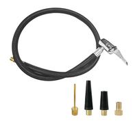 leruiyezs Autoventil Verlängerung Reifenfüller Schlauch,Reifenpumpenschlauch Mit 4 Ventiladaptern,Ventilverlängerung Aus Messing,60cm,Flexibler Schlauch Für Fahrrad,Motorrad,Auto,Schrader-Ventil,Pumpe