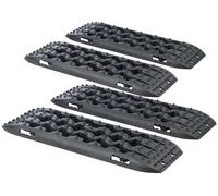 Lescars Anfahrhilfe: 4er-Set Reifen-Traktionsmatten, ultrastabile Nylonfaser, 90x31x6 cm (Sandbleche Offroad, Rampen-Board Offroad, Kfz)