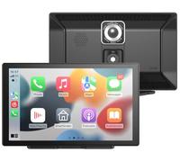 Lescars Auto Monitor: IPS-HD-Display für Android Auto & CarPlay, 9" / 22,9cm, 2K-Frontkamera (FM Transmitter, Carplay mit Dashcam, SD)