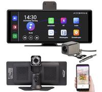 Lescars Dashcam: IPS-HD-Touchscreen für Apple CarPlay mit 10,26"/26 cm & Rückfahrkamera (Navi mit Kamera, FM Transmitter, SD)