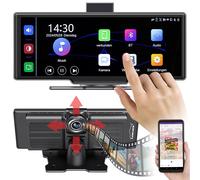 Lescars Carplay Display: IPS-HD-Touchscreen, Android&Apple CarPlay, 10,26"/26 cm, 2K-Frontcam (Auto Display, nachrüsten, Navi mit Rückfahrkamera)