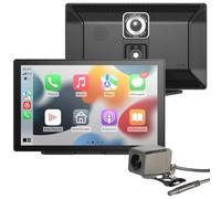 Lescars Navigationsgerät: 9"-IPS-HD-Monitor für Android Auto & CarPlay, 2K-Kamer Rückfahrkamera (Navi mit Rückfahrkamera, Navis, SD)