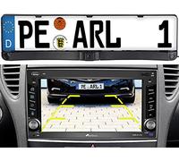 Lescars Farb-Rückfahrkamera im Nummernschildhalter m. Monitor & Abstandswarner