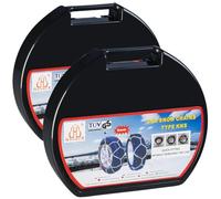 Lescars Schneekettenpaar: 2er-Set Schneeketten Größe XXL für Reifen 225/55 R19 u.v.m. (Spannketten, Auto Zubehör)