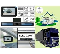 Lescars Kabellose Solar-Funk-Rückfahrkamera mit Monitor & Einpark-Hilfslinien
