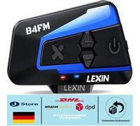 LEXIN B4FM Motorrad Intercom, Helm Headset für bis zu 10 Motorräder mit 2000m Reichweite, DSP und CVC Geräuschunterdrückung Motorradhelm Kommunikationssystem mit Musikteilen Funktion