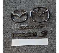 LFWCZS vorne hinten Ersatz Emblem Kit für Mazda 3 Hatchback 2011 2012 2013,Schwarz Kühlergrill Kofferraum Plakette Zeichen Badge Aufkleber Logo 3D Metall Kfz Dekor Tuning Zubehör,just Front Logo