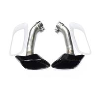 LGDONGFC Auto Auspuffblende für BMW X6 E71 2008 2009 2010 2011 2012 2013, Auspuffblenden Auto Endstück Kehle Edelstahl Auspuffrohr Schalldämpfer Verchromte Auto Zubehör,Black
