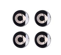 LHMM 4pcs Radnabenaufkleber für Smart Fortwo Forfour 450 451 453 58 mm 3D Radmitte Nabenkappen Auto Logo Aufkleber,C-Black,A-Black