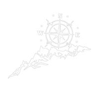 LICHENGTAI Autoaufkleber Kompass Grafikaufkleber Offroad Windrose Sticker Folie für Auto Motorrad Wohnwagen Wohnmobil Anhänger Aufkleber Selbstklebend Kfz Zubehör