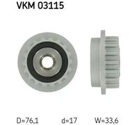 SKF Lichtmaschinen-Freilaufkupplung VKM 03115 Außendurchmesser 76,1 mm Höhe 78 mm Länge 76 mm Breite 49 mm
