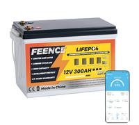 LiFePO4 300Ah 12V Lithium Akku, 3840Wh Lithium Batterie mit 200A BMS, max. 15.000 Ladezyklen, idealer Ersatz für Bleiakkus in Wohnmobilen, Solaranlagen, Booten, Solarmodul-Sets und beim Camping.