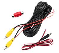 LifgWas 3PCS Rückfahrkamera Kabel, RCA Video Verlängerungskabel 6M - AV Kabel mit RCA Buchse - Inklusive 1M DC 5.5x2.1 Stromkabel & Stecker Adapter