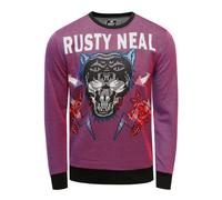 Lila Jacquard Sweatshirt im Black Panther Design S