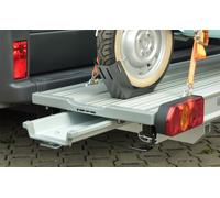 Linnepe SlidePort Lastenträger für Fiat Ducato ab 07/2006 für 1 Roller oder 1 Motorrad Silber langer Überhang 1380 mm silber silber Langer Überhang 1380 mm