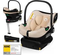 LIONELO ASTRID i-Size SET Kindersitz mit Basis 40-87 cm Babyschale ISOFIX Montage, 3-Punkt-Gurte Seitenschutz, Dri-Seat-Einlage, i-Size R129