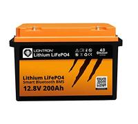 LIONTRON LiFePO4 Akku 12,8V 200Ah (~2,56 kWh) LX Arctic geeignet für die Verwendung bis -30°C mit BMS und Bluetooth Überwachung. Maße (LxBxH) 390 x 233 x 255mm, LISMART12200LX-A, Black/Orange