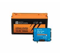 LIONTRON Lithium LiFePo4 Akku 14,5 kg 12.8V 100Ah + Victron Ladebooster 12-30A