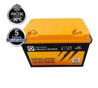 LIONTRON LiFePO4 25,6V 100Ah LX Arctic; 2560Wh; geeignet für die Verwendung bis -30°C mit BMS und Bluetooth Überwachung; für Wohnmobil oder Boot 390x233x255mm - LISMART24100LX-A