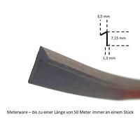 Lippen Keder Noten Fahnen Dichtungs Kotflügel Band Profil EPDM Gummi "1" EINS