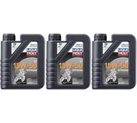Liqui Moly 3057 Motorbike 4T 15W-50 Offroad Motorrad Motoröl 3x 1l = 3 Liter