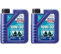 LIQUI MOLY Marine 4T Motor Oil 10W-30 | 1 L | Boot Motoröl | Art.-Nr.: 25022, farblos (Packung mit 2)