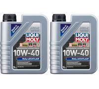 LIQUI MOLY MoS2 Leichtlauf 10W-40 | 1 L | teilsynthetisches Motoröl | Art.-Nr.: 1091, farblos (Packung mit 2)