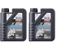 LIQUI MOLY Motorbike 4T 10W-40 Street | 1 L | Motorrad 4-Takt-Öl | Art.-Nr.: 1521, farblos (Packung mit 2)