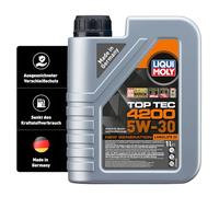 LIQUI MOLY Top Tec 4200 5W-30 New Generation | 1 L | Synthesetechnologie Motoröl | Art.-Nr.: 3706, farblos