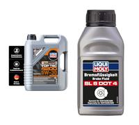 LIQUI MOLY Top Tec 4200 5W-30 New Generation | 5 L | Synthesetechnologie Motoröl | Art.-Nr.: 3707 & Bremsflüssigkeit SL6 DOT 4 | 250 ml | Bremsflüssigkeit | Art.-Nr.: 21166
