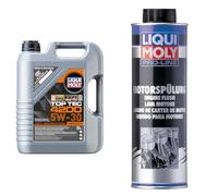LIQUI MOLY Top Tec 4200 5W-30 New Generation | 5 L | Synthesetechnologie Motoröl | Art.-Nr.: 3707 & Pro-Line Motorspülung | 500 ml | Öladditiv | Art.-Nr.: 2427