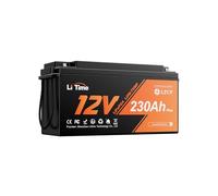 LiTime 12V 230Ah Plus LiFePO4 Batterie Eingebautes 200A BMS, Tieftemperaturschutz Max 2944Wh Energie, bis zu 15000 Zyklen, Perfekt für Solaranlage, Wohnmobil, Camping, Boot, Haus Energiespeicher