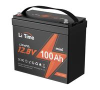 LiTime 100Ah 12,8V Mini LiFePO4 Lithium Batterie für Wohnmobil Solar Boot