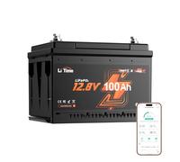 LiTime LiFePO4 12V 100Ah Bluetooth Lithium Batterie, DIN H5 Untersitz-Akku (168mm Höhe) mit 100A BMS & Niedrigtemperaturschutz für Wohnmobil, Drehsitz, Boot & Off-Grid Solaranlage