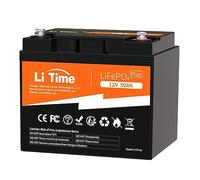 LiTime LiFePO4 12V 50Ah Batterie mit Max. 15000 Zyklen und 10 Jahre Lebensdauer, 50A BMS 12V Lithium Ionen Akku, Perfekt für Wohnmobil, Solar Batterien, Marine, Perfekter Ersatz für AGM Batterie