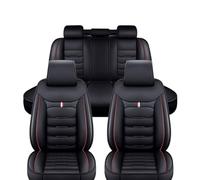LiYaBaiHuo Auto Sitzbezug für Opel Mokka B/GS Line+/ Ultimate 2021 2022 2023 2024, Leder Full Sitzschoner SitzbezügeSet Wasserdicht Innenraum Zubehör,E/Black-red