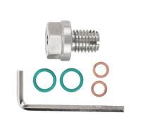 LIYJTK Edelstahl Piggy Back Ölablassschraube M18×1,5×15 mm, selbstschneidende Ölschraube mit O Ring Dichtringen + Inbusschlüssel, Motor Ölwechsel Reparatursatz