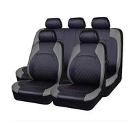 LJWBHIOJ 9 Stück Autositzbezüge für Opel Combo/Commodore C/Corsa/Crossland X/Frontera 2000-2021 2022 2023 2024, Leder Sitzschoner Vorne Hinten Sitzbezüge Wasserdicht Auto Zubehör,Grey