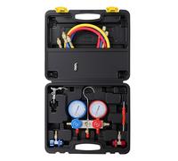 LKHDONG 2-Wege Monteurhilfe Klimaanlage Auto Kältemittel Manometer Set mit Manometern Vakuumpumpe für R134a, R12, R22, R502