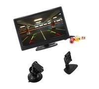 LKW Fahrermonitor 5-Zoll Fahrzeugbildschirm, Bracket Suction Cup | Zwei Videoeingänge, NTSC Format, 12 bis 24 Anzeige für Rückwärtsfahrt