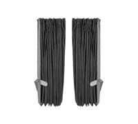 LKW Gardinen, Fenstergardinen, Gardinen passend für alle LKW mit Polyester Schwarz mit Grauer Lader Kante + Haken/für Windschutzscheibe (2tlg.)