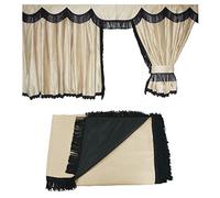 LKW Gardinen für DAF XG DAF XG+, beige-schwarz, gerade Fransen