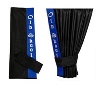 LKW Gardinen passend für Man TGX, TGS bis 2020, schwarz mit Blauer Kante aus Kunstleder Old Skool