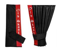 LKW Gardinen passend für Man TGX, TGS bis 2020, schwarz mit roter Kante aus Kunstleder Old Skool