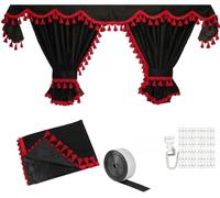 LKW Gardinen passend für Scania S ab 2017 in schwarz-rot