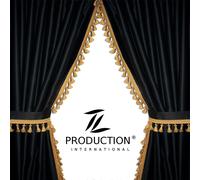 LKW Scheibengardinen passend für MAN TGS LX Schwarz-Gelb mit Gardinenhaken S08