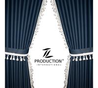 LKW Scheibengardinen passend MAN TGX XXL Dunkelblau-Weiß + Gardinenhaken D06