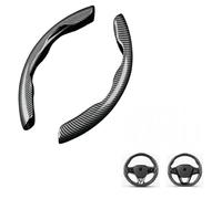 LMSMGS 2 Stück Lenkradbezug für BMW E39 F10 E60 F30 E46 E36 X1 E84 E90 Serie 1 E87 F20 E46 Tuning E60 X5 E53 F30, Langlebig Anti Rutsch Kohlefaser Lenkrad Wrap Interieur-Accessoires
