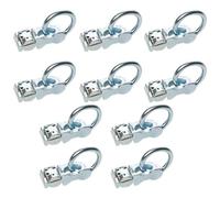 LOADCARE Airlineschiene Fitting Zurrösen Anhänger Airlineschienen Zubehör Verzurröse Fahrzeugeinrichtung Zubehör Doppelfitting 400 daN mit Ring Endbeschlag Silber (10.=