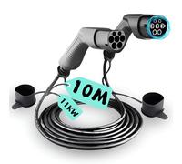Loady typ 2 ladekabel 10m | 11 kW | 3 Phasen 16A | Extra langes 10 Meter Kabel für Auto EV/PHEV - Ladekabel für Elektrofahrzeuge Typ 2 Mennekes 3-Phasig (10 Meter - 11KW)